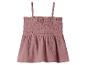 Haut smocké rose pour enfant avec de fines bretelles.