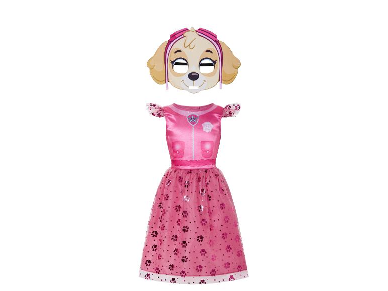 Robe de déguisement rose Pat' Patrouille Skye avec empreintes de pattes et masque
