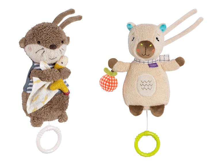 FEHN Mini-Spieluhr : Deux adorables boîtes à musique en peluche, une loutre et un ours.
