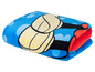 Une couverture bleue avec un motif de Mickey Mouse.
