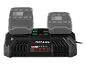 Chargeur de batterie Parkside X20VTeam pour deux batteries.
