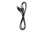 Câble de charge noir USB-C vers USB-A, enroulé.