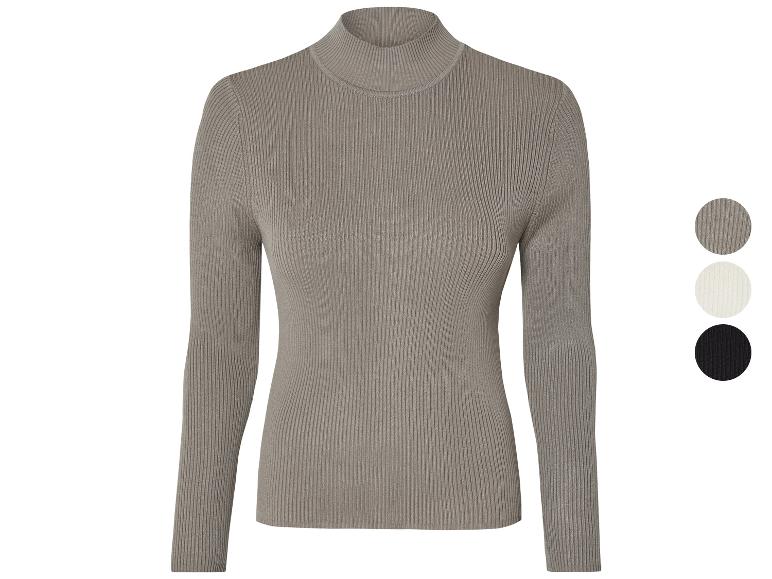 Pull col roulé côtelé disponible en plusieurs couleurs.