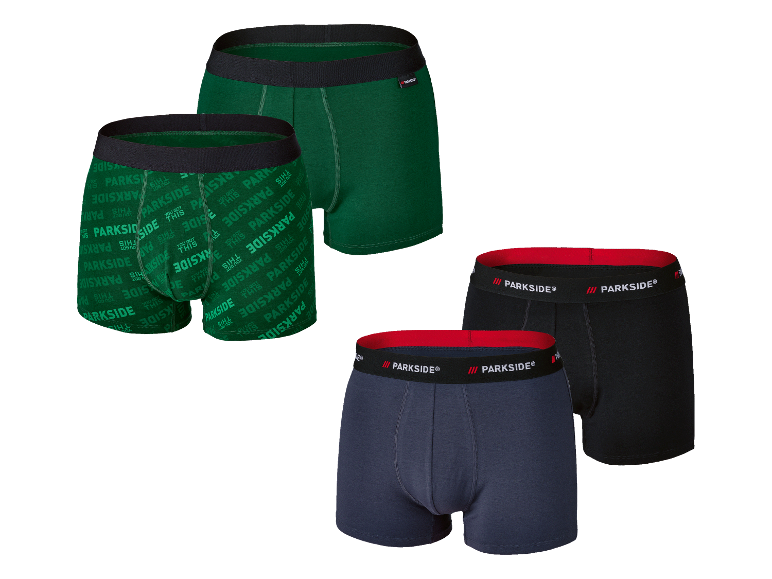 Sous-vêtements Parkside : trois paires de couleurs et de styles différents.