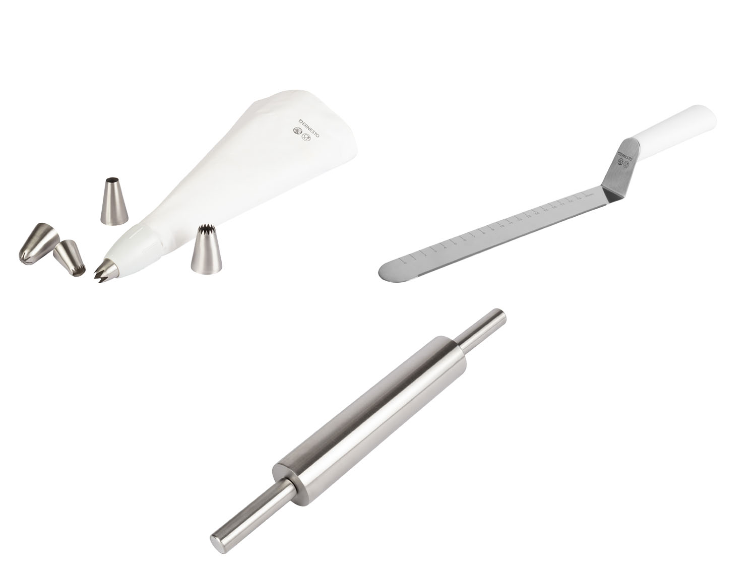 ERNESTO® Set de poche à douille ou couteau à glaçage ou rouleau à pâtisserie