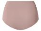 Culotte taille haute rose pâle pour femme avec bords ondulés.