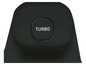 Un bouton noir avec l'inscription 'TURBO'.