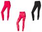 Leggings de sport : rose, noir et imprimé géométrique.