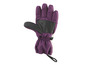 Gants d'hiver violets avec des détails noirs.