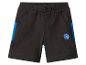 Shorts de sport noirs pour enfants avec des détails bleus.