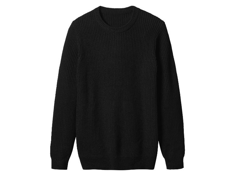 Pull noir en tricot à col rond