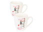Deux tasses blanches avec un imprimé d'une femme à Paris.