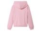 Un sweat-shirt rose à capuche.