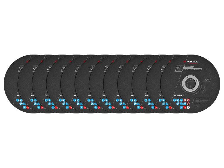 Ensemble de disques à tronçonner noirs pour métal et acier inoxydable.