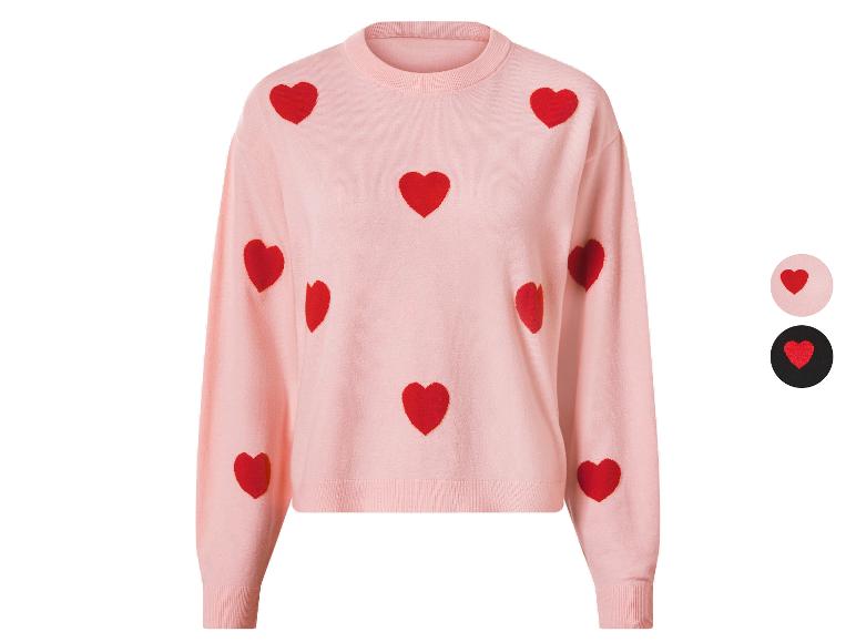 Pull rose à motif cœurs avec deux options de couleur