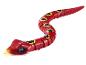 Un jouet serpent rouge qui se déplace avec des yeux lumineux.
