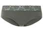 Un slip vert avec de la dentelle.