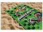 Serviette de plage Minecraft avec personnages et outils emblématiques.