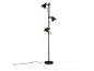 Lampadaire noir avec trois spots réglables et une base ronde
