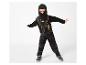 Déguisement de ninja noir pour enfant avec détails dorés et gris