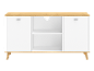 Buffet blanc moderne avec éléments et pieds en bois