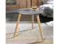 Table basse ronde grise avec des pieds en bois