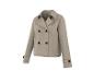 Manteau court beige pour femme avec double boutonnage et boutons marron