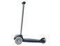 Une trottinette bleue avec trois roues.