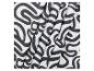Tissu blanc avec motif abstrait noir