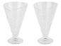 Deux coupes à glace en verre, motif gaufré.