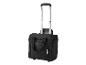 Valise cabine Topmove noire à roulettes et poignée télescopique.