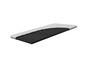 Une coupe transversale d'un matelas avec une couche supérieure blanche et un noyau noir.