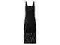Robe en maille noire à bretelles avec motif ajouré