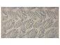 Tapis rectangulaire avec un motif de feuilles de palmier grises sur fond beige.
