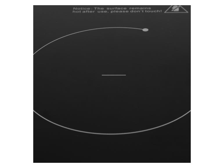 Plaque à induction avec avertissement de surface chaude.
