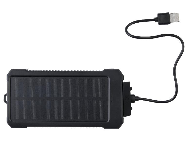 Batterie externe 10 000 mAh avec panneau solaire et LED