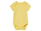 Body bébé jaune clair à manches courtes.