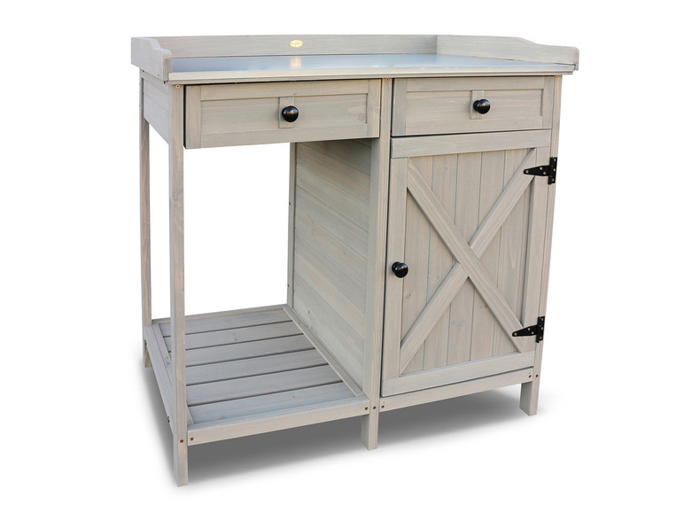 Aller en mode plein écran : HABAU Table de jardin avec armoire inférieure, 98 x 48 x 95 cm - Image 3