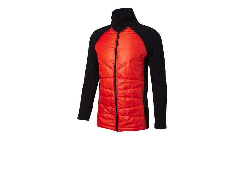 Veste de sport matelassée rouge et noire à manches longues
