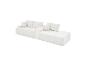 Canapé modulaire blanc avec texture côtelée et coussins assortis