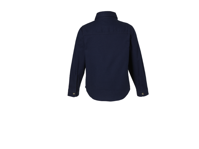 Vue arrière d'une chemise à manches longues bleu foncé pour enfant
