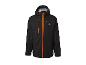 Veste d'extérieur noire avec fermetures éclair orange et capuche