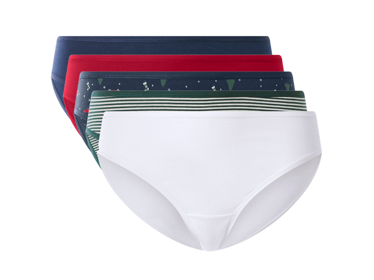 ESMARA® Slips de Noël pour femme, lot de 5