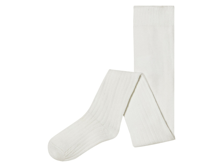 Collants blancs côtelés