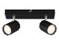 Spot double noir avec bras orientables.
