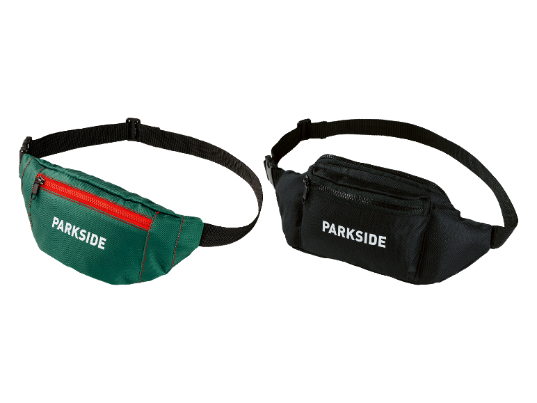 Deux ceintures Parkside : une verte et une noire.