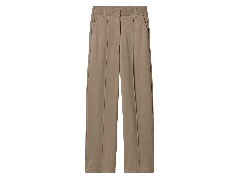 Pantalon large beige pour femme avec pli