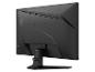 Arrière d'un moniteur de jeu noir avec ports et logo.