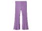 Pantalon évasé côtelé violet avec ourlets ondulés