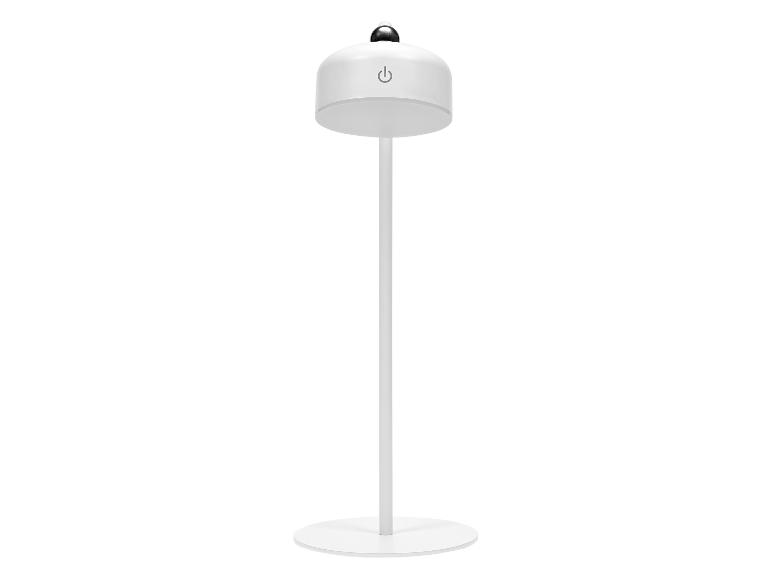 Lampadaire blanc avec un bouton marche/arrêt